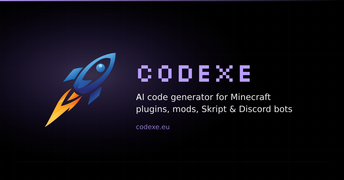 Codexe – generatore AI di plugin, mod, Skript e bot Discord per Minecraft